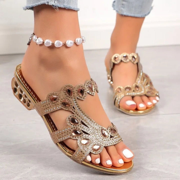 Camila | Embellished Sandals With Cutout Strap Design
