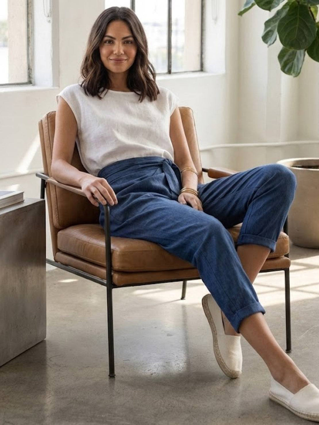 Camille | Wrap Front Pants With Tie Waist
