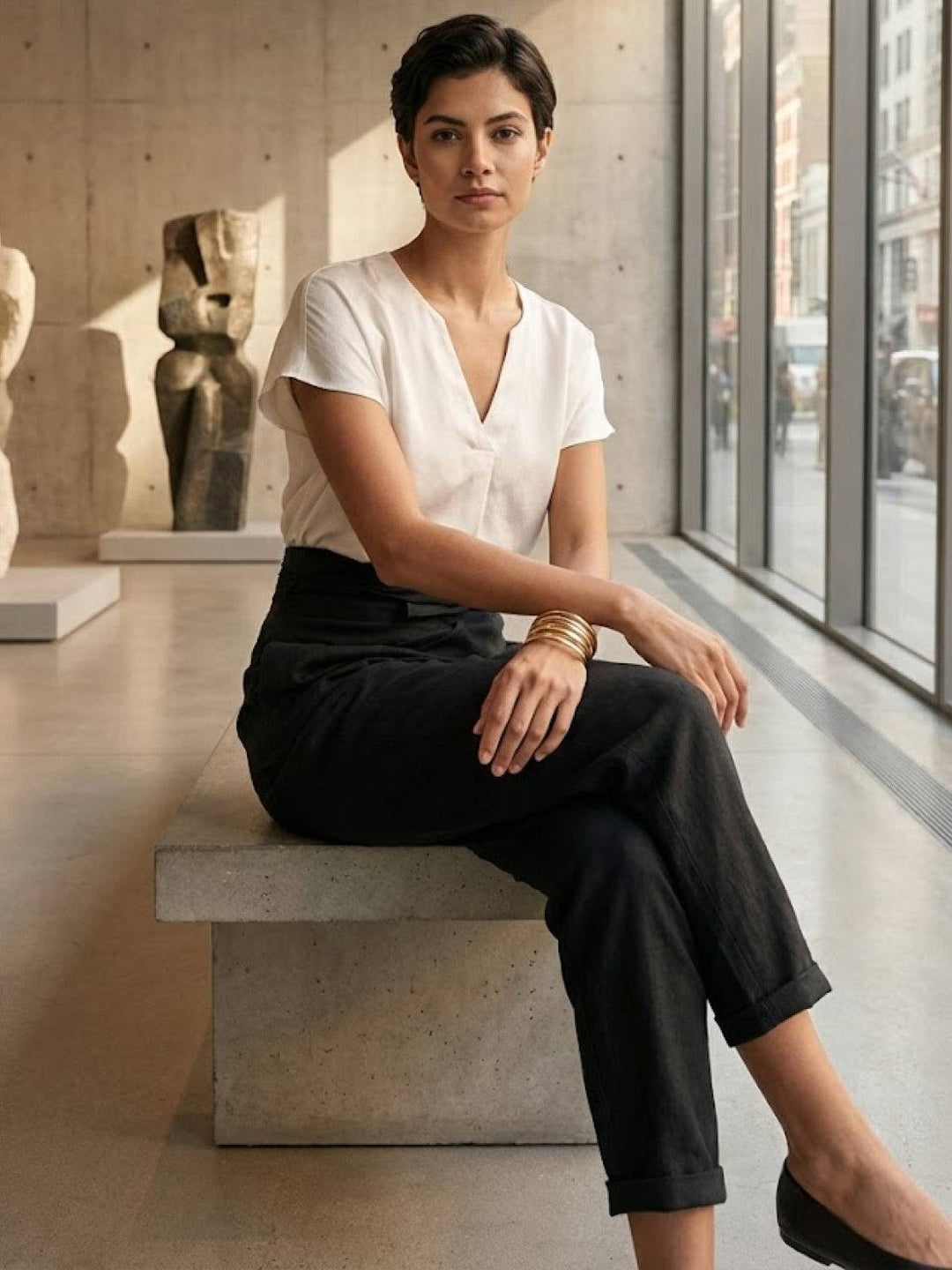 Camille | Wrap Front Pants With Tie Waist