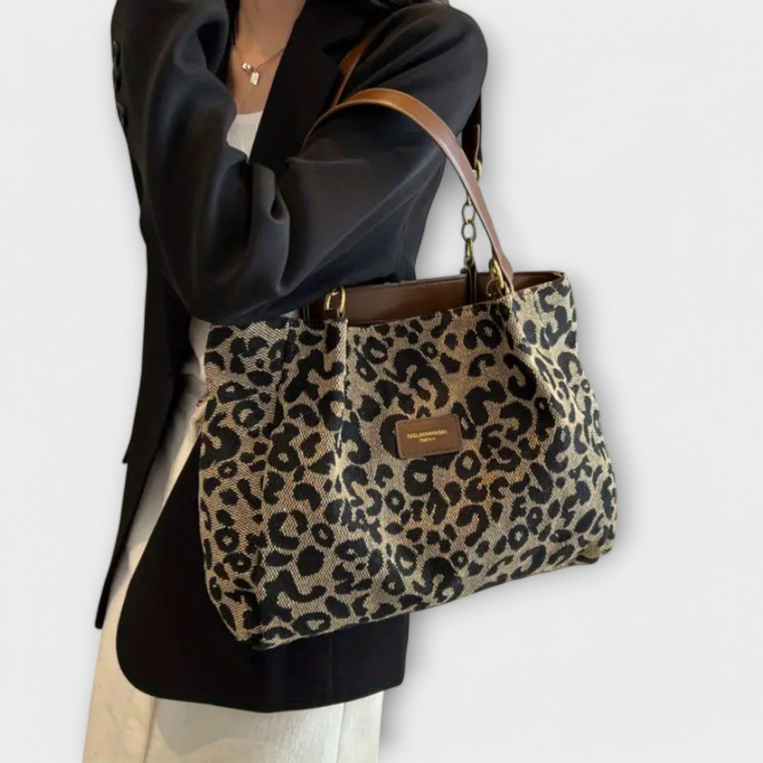 Carmina | Leopard Print Tote Bag with Chain Handles