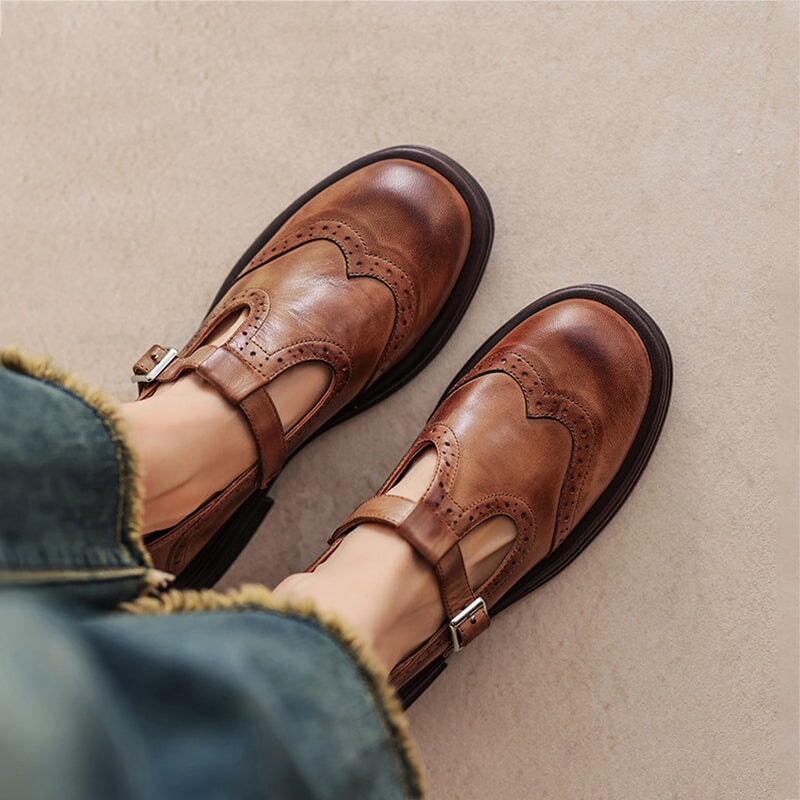 Cathryn | Classic Mary Jane Flats with Strap