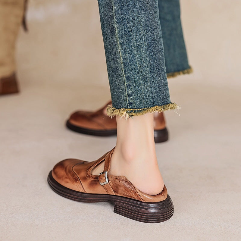 Cathryn | Classic Mary Jane Flats with Strap