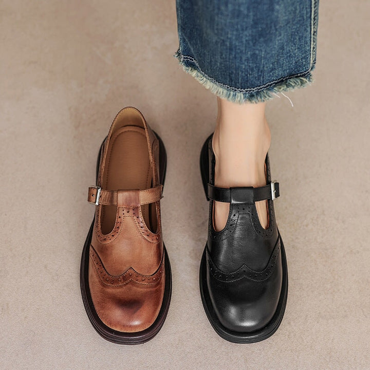 Cathryn | Classic Mary Jane Flats with Strap
