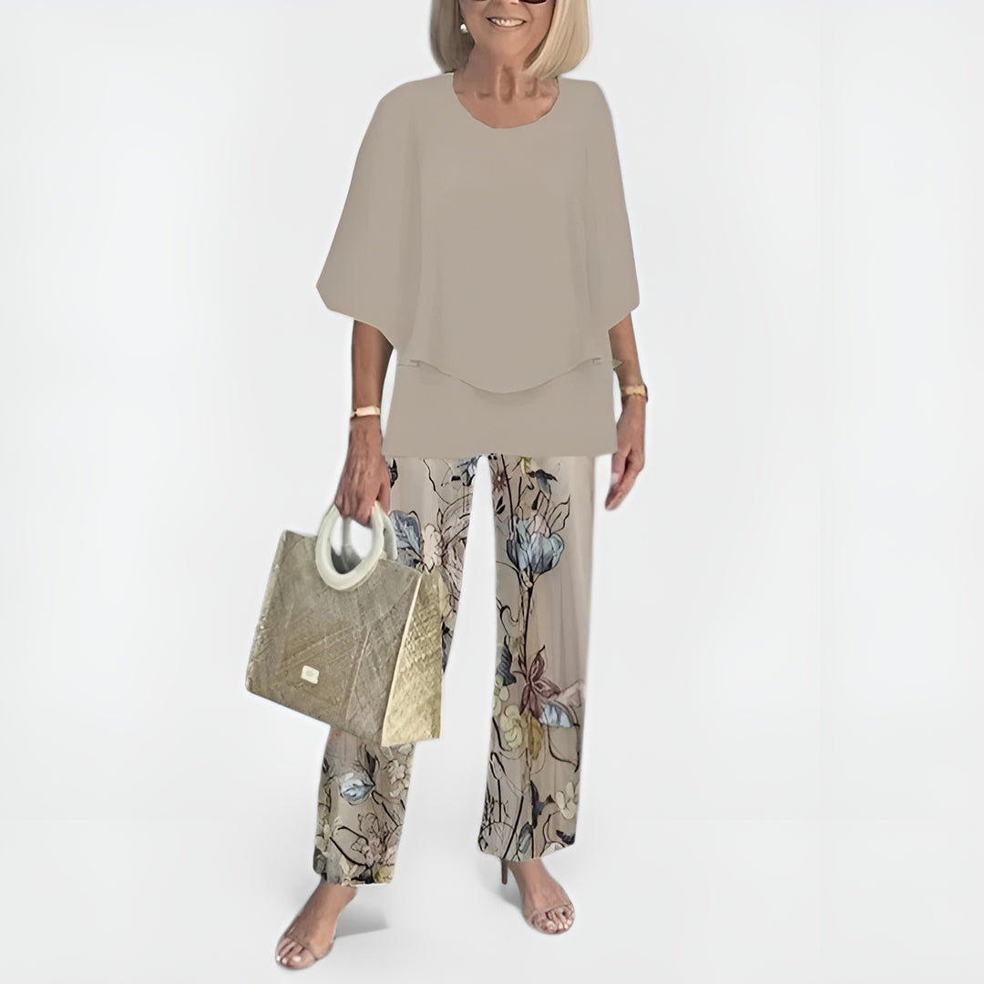 Cecilia | Floral Two Piece Set with Layered Top