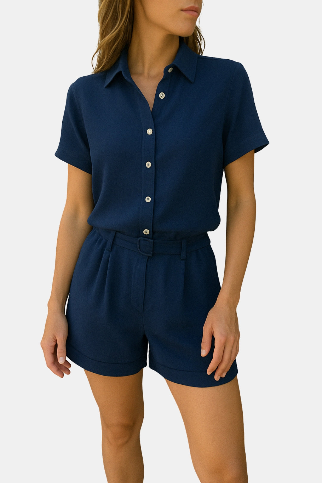 Cecilia | Two Piece Set with Button Shirt and Shorts