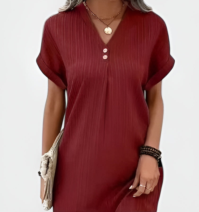 Celmora | Relaxed Button-Front Mini Dress