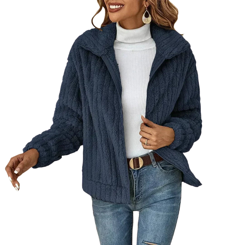 Chandler | Zip Front Fleece Jacket with Stand Collar