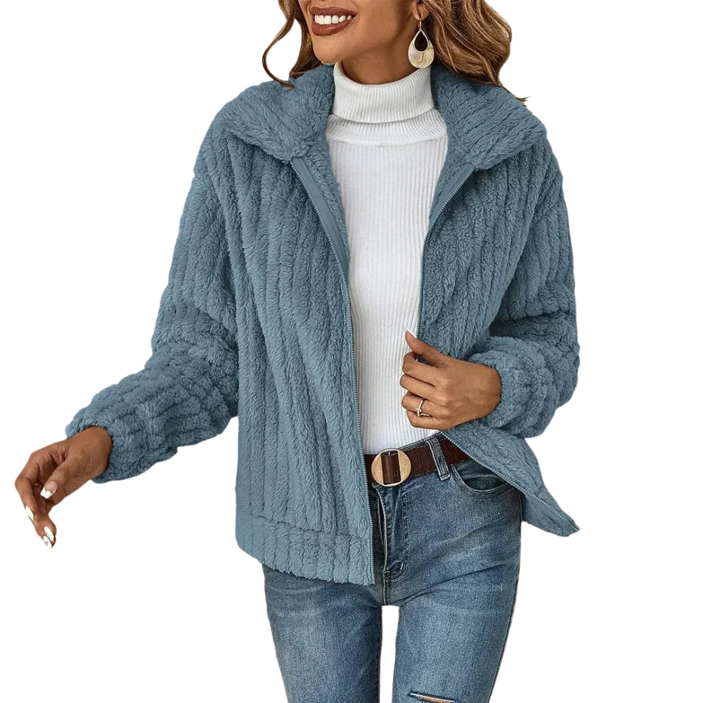 Chandler | Zip Front Fleece Jacket with Stand Collar