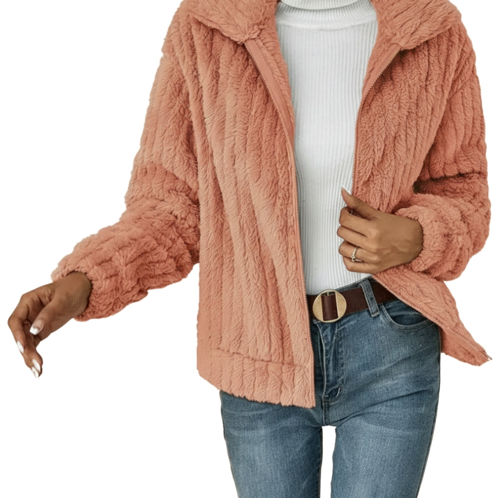 Chandler | Zip Front Fleece Jacket with Stand Collar