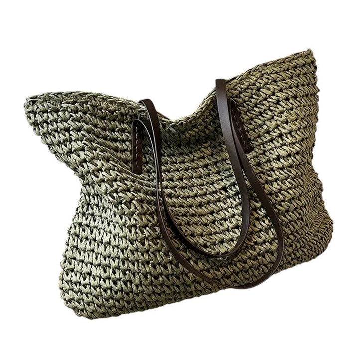 Cira | Woven Beach Tote Bag with Wide Straps