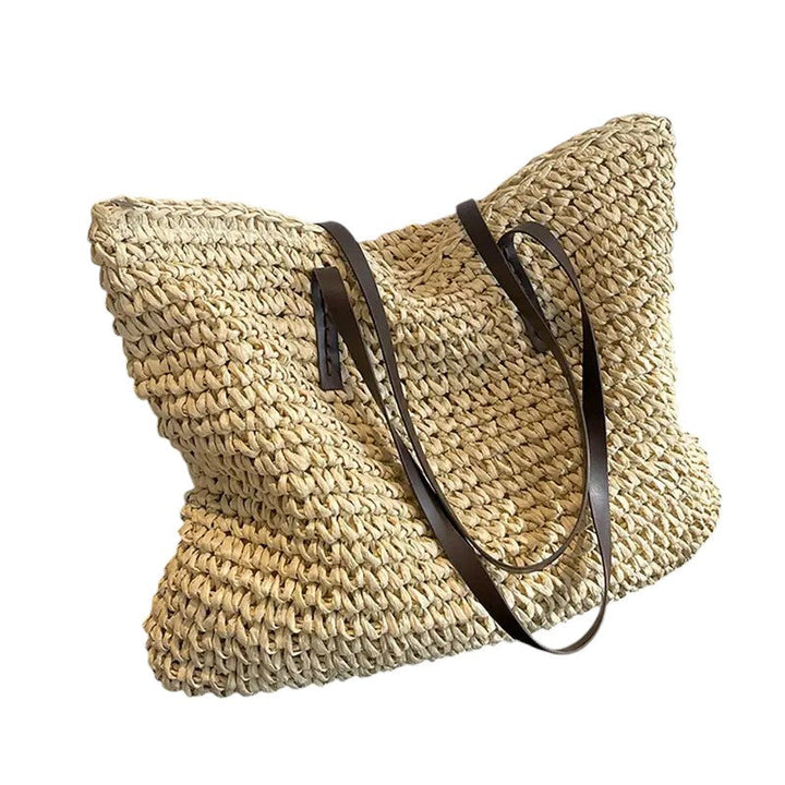 Cira | Woven Beach Tote Bag with Wide Straps