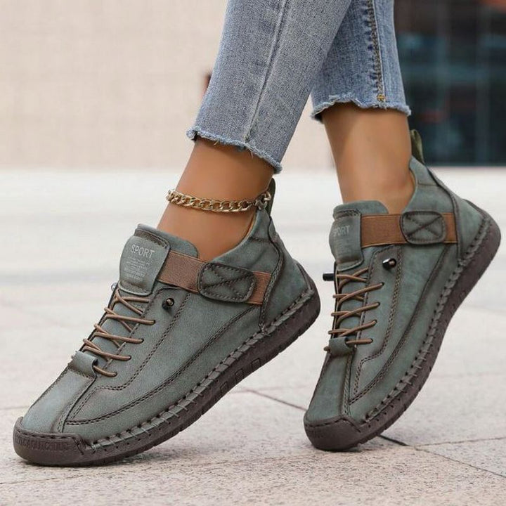 Clara | Casual Sneakers with Lace Up and Strap