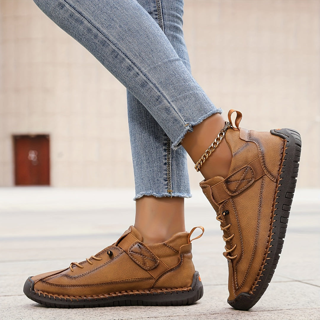 Clara | Casual Sneakers with Lace Up and Strap