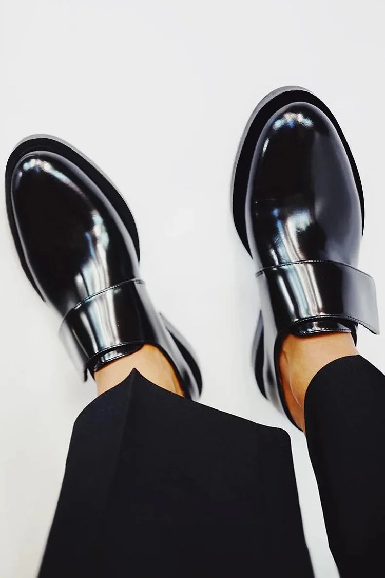 Clara | Classic Strap Loafers with Polished Finish