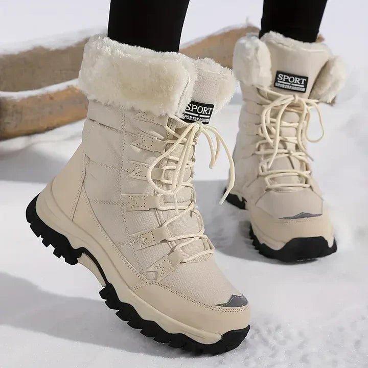 Claribel | Lace-Up Winter Boots with Plush Collar