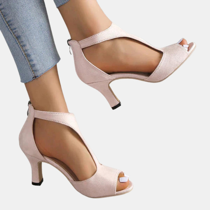 Cleora | Peep Toe Heels with Cutout Design