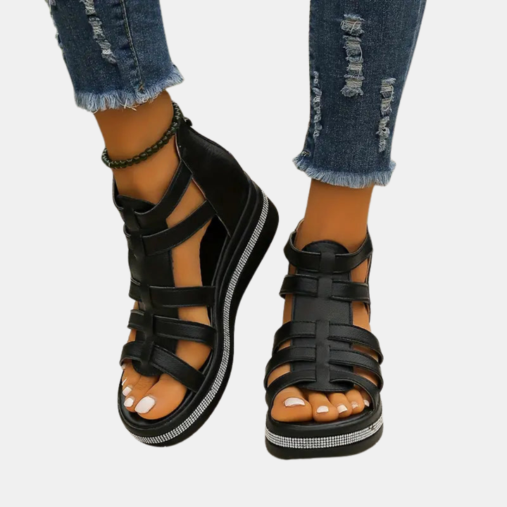 Clotilde | Platform Wedge Sandals with Strappy Design