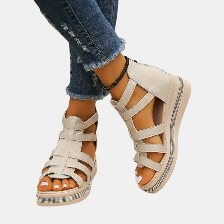 Clotilde | Platform Wedge Sandals with Strappy Design