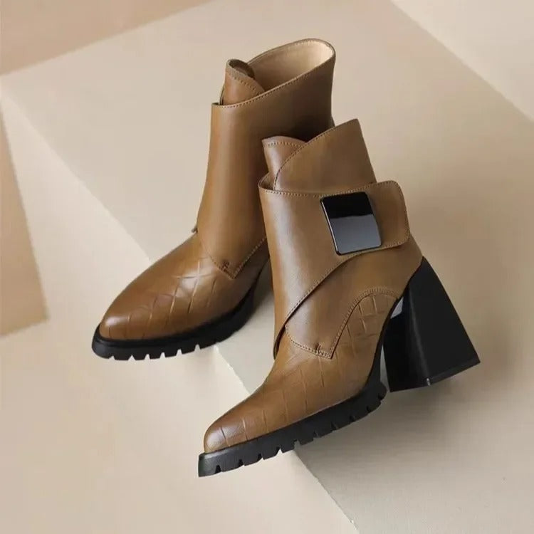 Clydene | Modern Ankle Boots with Block Heel