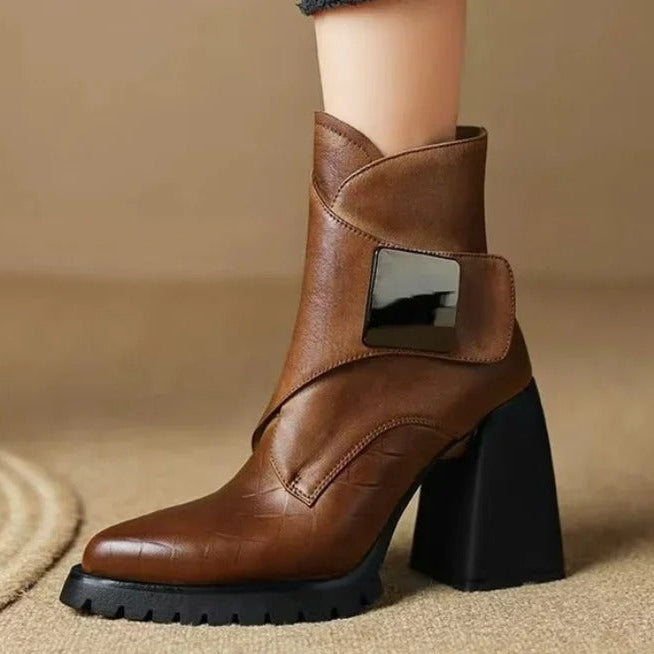 Clydene | Modern Ankle Boots with Block Heel