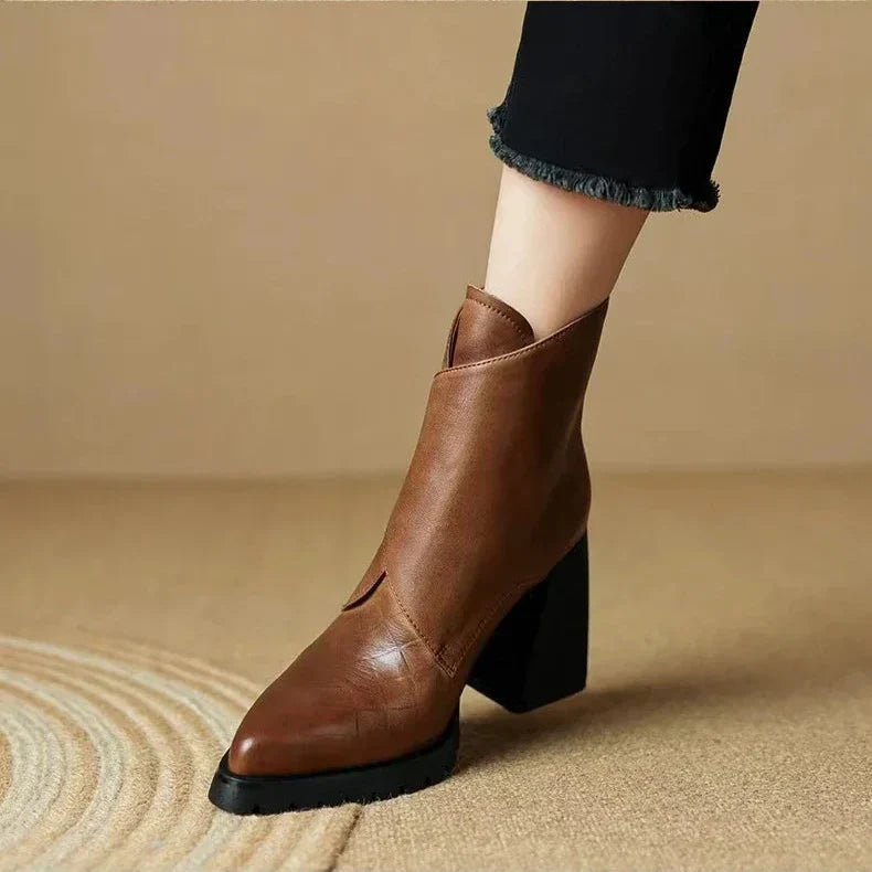Clydene | Modern Ankle Boots with Block Heel