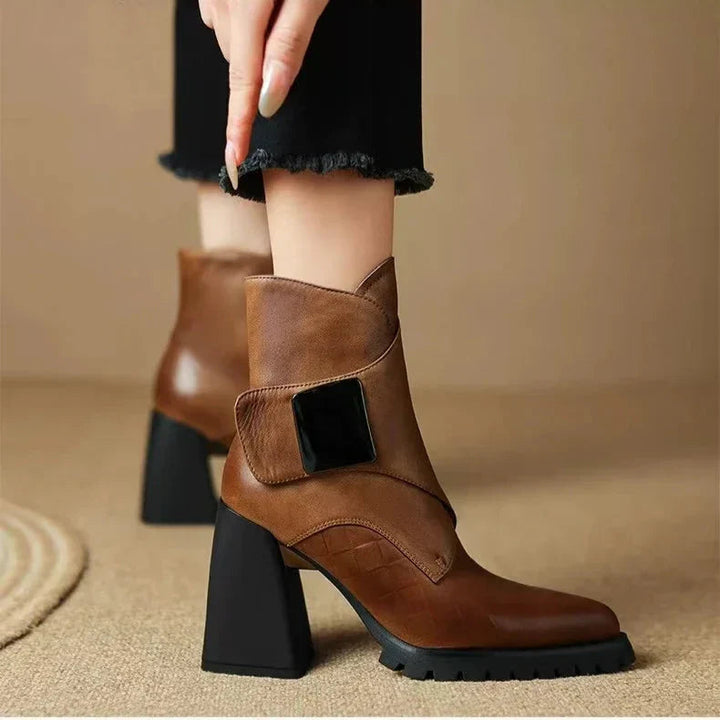 Clydene | Modern Ankle Boots with Block Heel