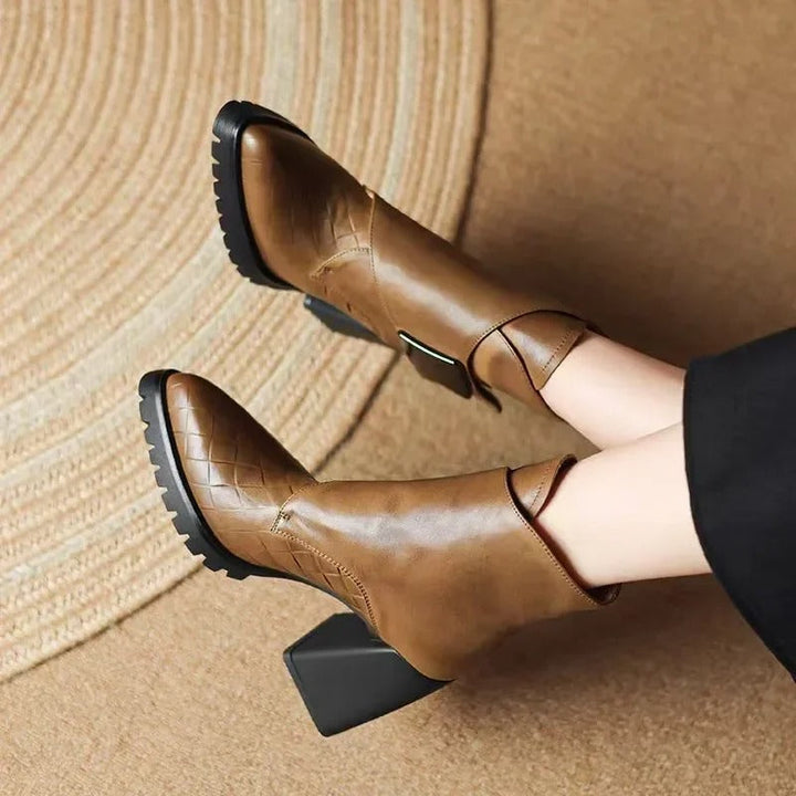 Clydene | Modern Ankle Boots with Block Heel