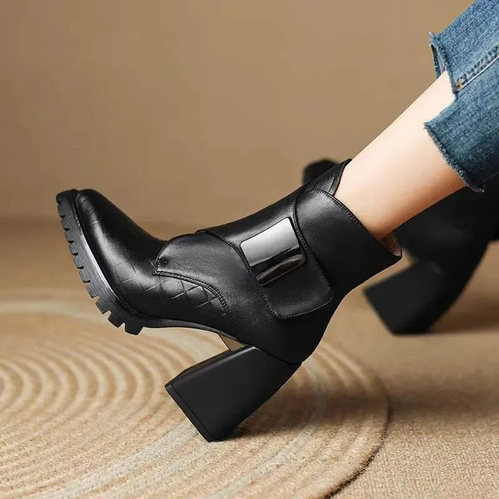 Clydene | Modern Ankle Boots with Block Heel