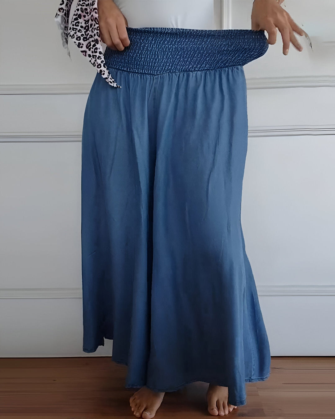 Colette | Wide Leg Pants with Smocked Waistband