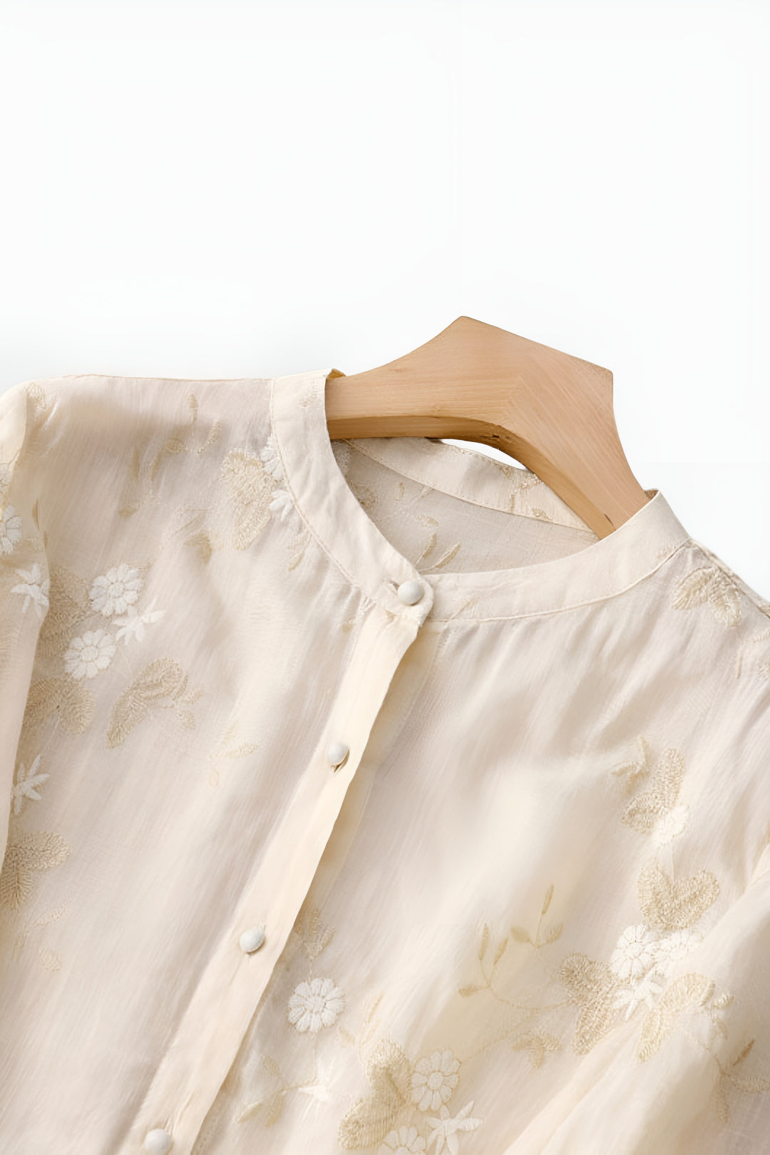 Cylvessa | Elegant Embroidered Button Blouse