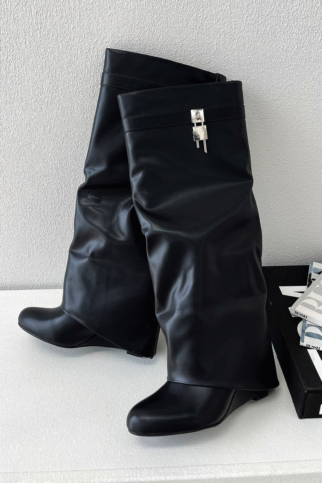Cyra | Sleek Knee-High Boots with Low Heel