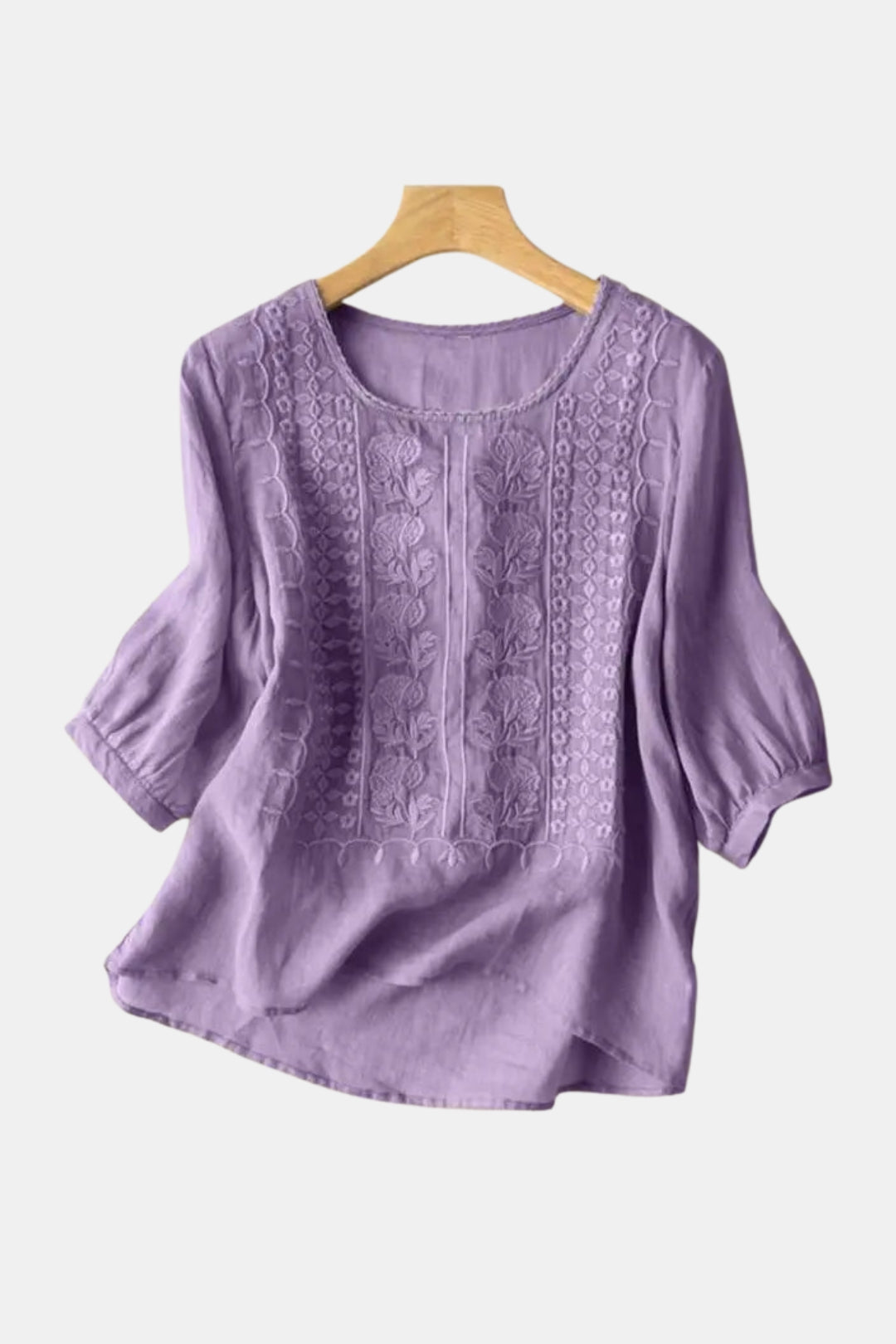Cyralessa | Embroidered Blouse with Sheer Sleeves