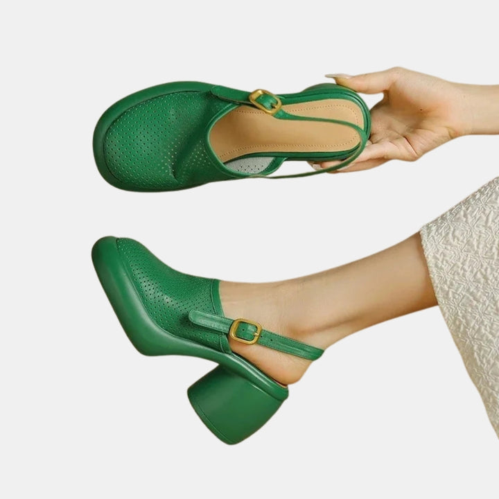 Cytherea | Chic Slingback Heels with Perforated Upper