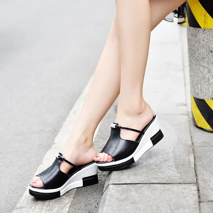 Damaris | Platform Wedge Sandals with Strap Detail