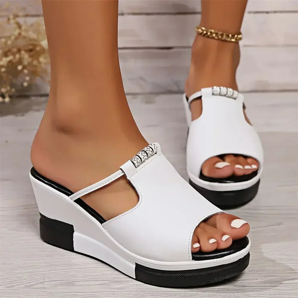 Damaris | Platform Wedge Sandals with Strap Detail