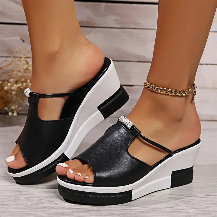 Damaris | Platform Wedge Sandals with Strap Detail