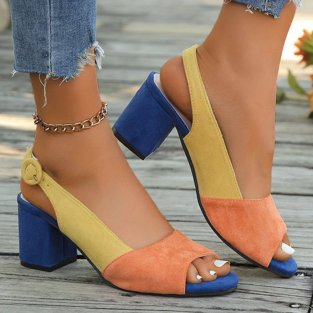 Daphne | Block Heel Sandals with Slingback Strap