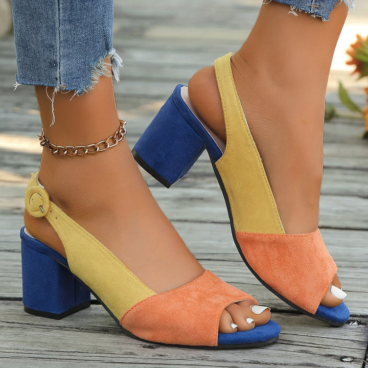 Daphne | Block Heel Sandals with Slingback Strap