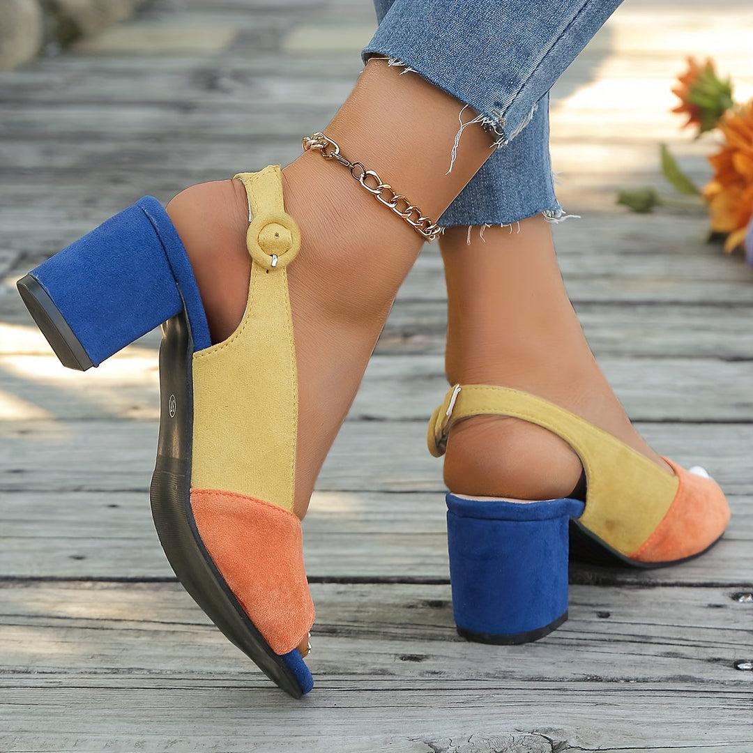 Daphne | Block Heel Sandals with Slingback Strap