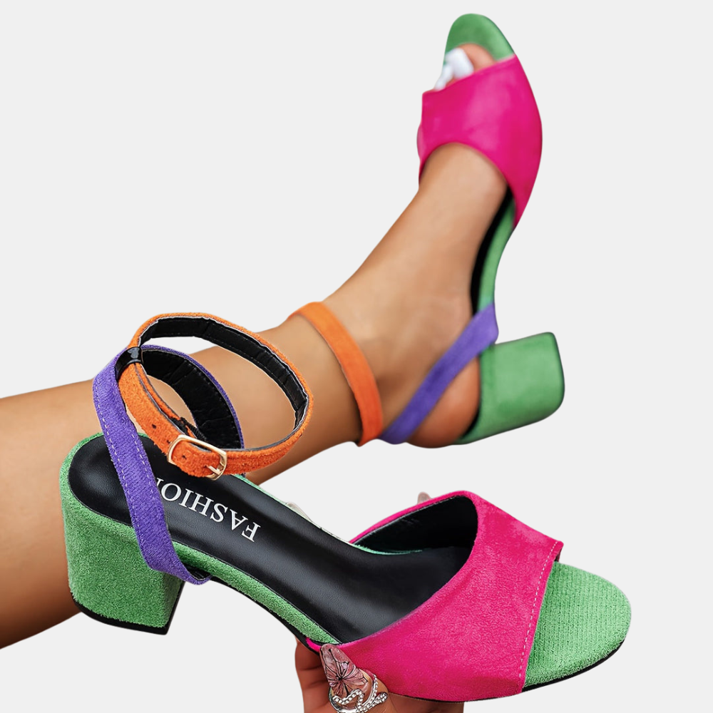 Daphne | Block Heel Sandals with Slingback Strap