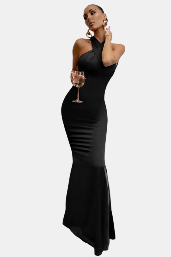 Daryzoria | Elegant Halter Mermaid Maxi Dress