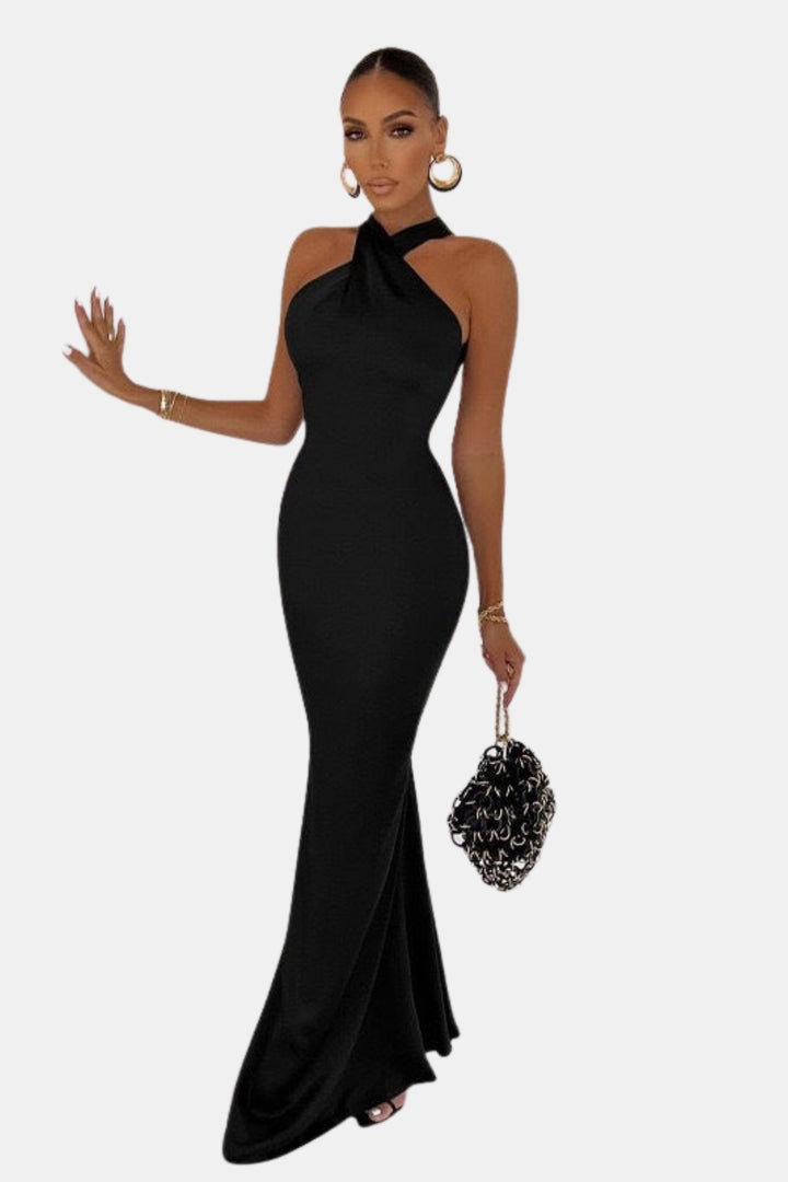 Daryzoria | Elegant Halter Mermaid Maxi Dress
