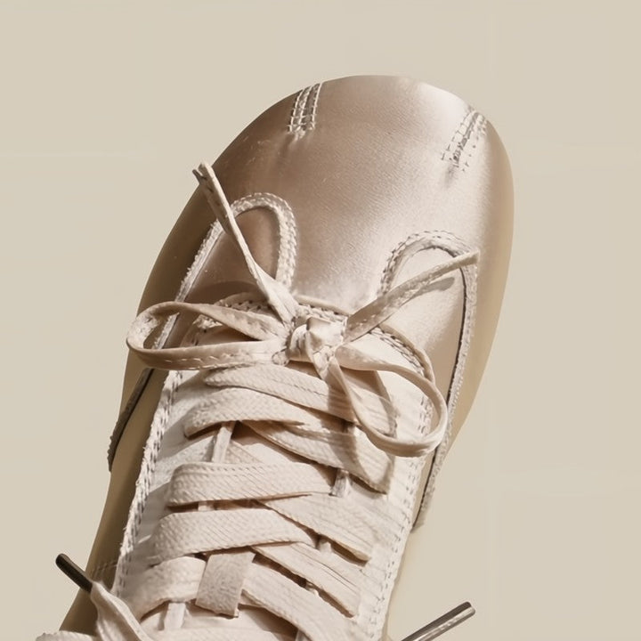 Delaney | Satin Lace Up Sneakers with Minimal Design