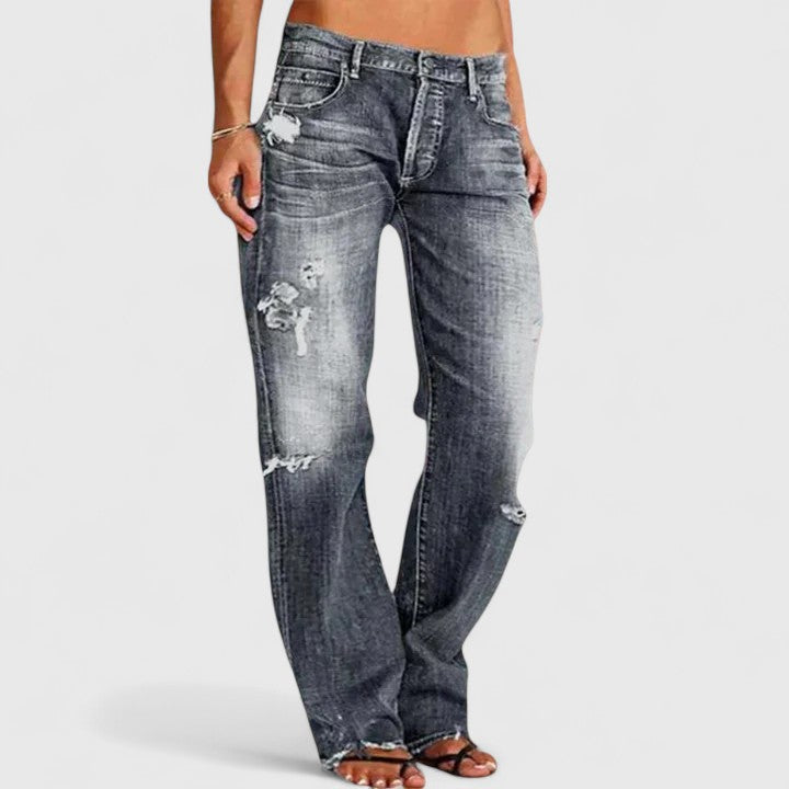 Delilah | Distressed Straight Leg Jeans