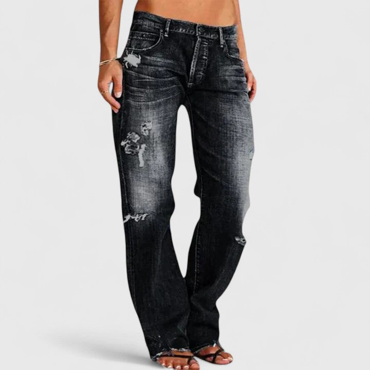 Delilah | Distressed Straight Leg Jeans