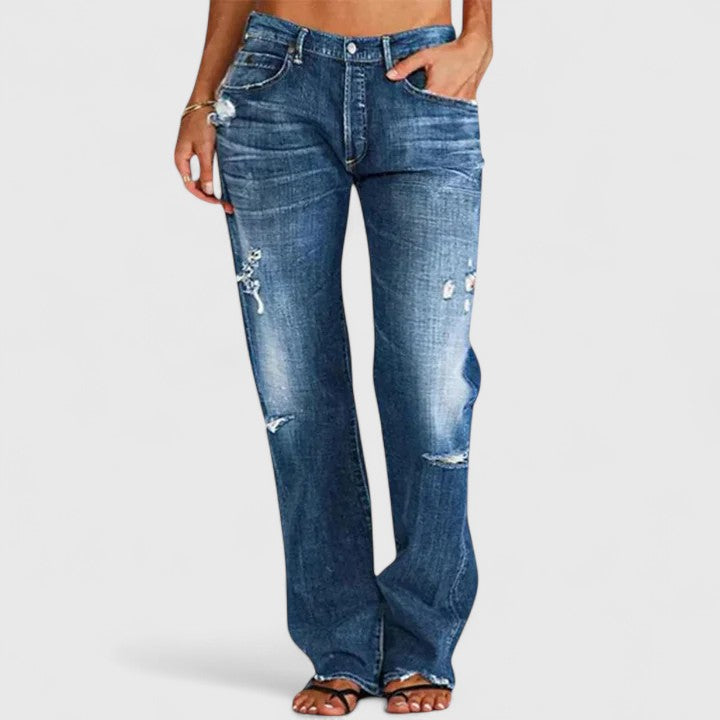 Delilah | Distressed Straight Leg Jeans