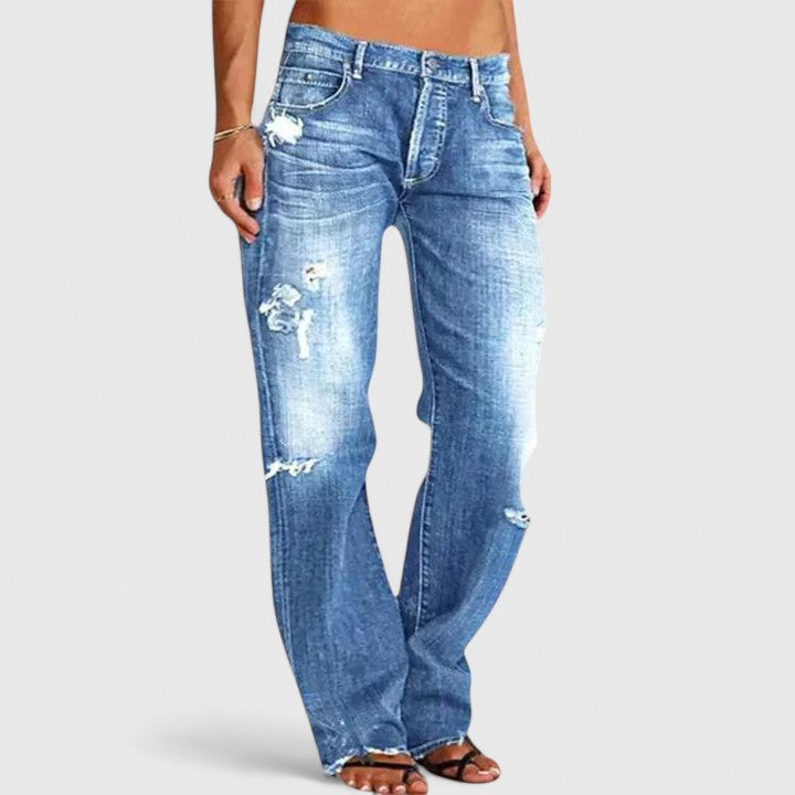 Delilah | Distressed Straight Leg Jeans