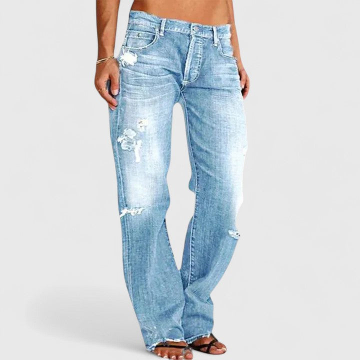Delilah | Distressed Straight Leg Jeans