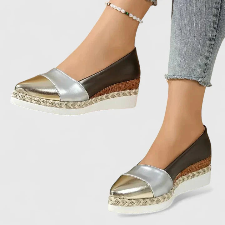 Delilah | Platform Espadrille Flats with Cap Toe