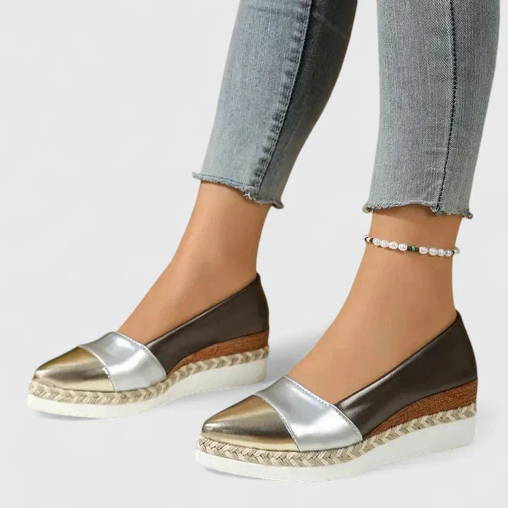 Delilah | Platform Espadrille Flats with Cap Toe